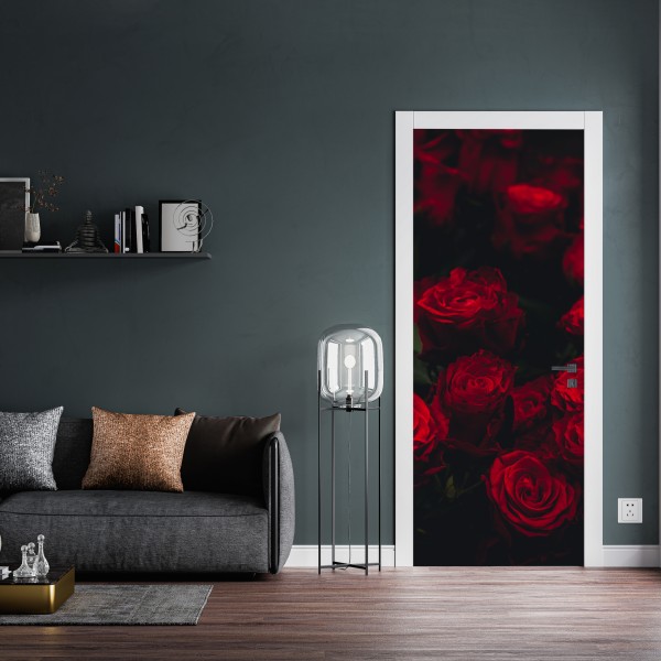 Naklejka na drzwi złoty geometryczny wzór z kołami – Wallissimo®