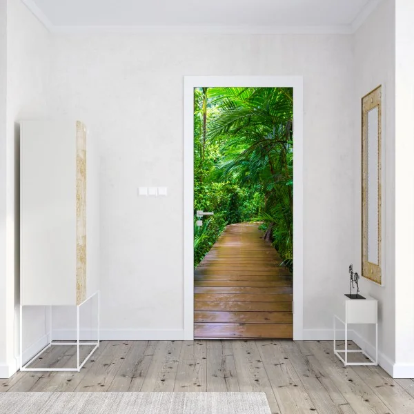 Naklejka na drzwi czarno-biały geometryczny wzór – Wallissimo®