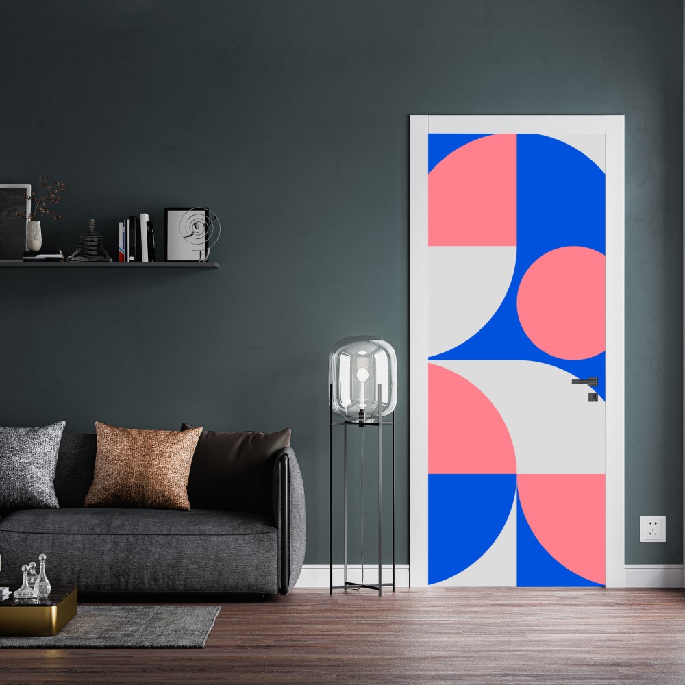 Naklejka na drzwi skandynawska kompozycja geometryczna – Wallissimo® Naklejka na drzwi skandynawska kompozycja geometryczna – Wallissimo®