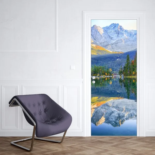 Naklejka na drzwi czarno-biały kaktus w zbliżeniu – Wallissimo®