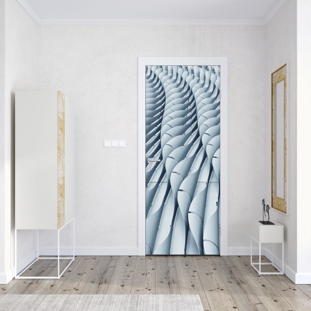 Naklejka na drzwi abstrakcyjny wzór fasady architektonicznej – Wallissimo® Naklejka na drzwi abstrakcyjny wzór fasady architektonicznej – Wallissimo®