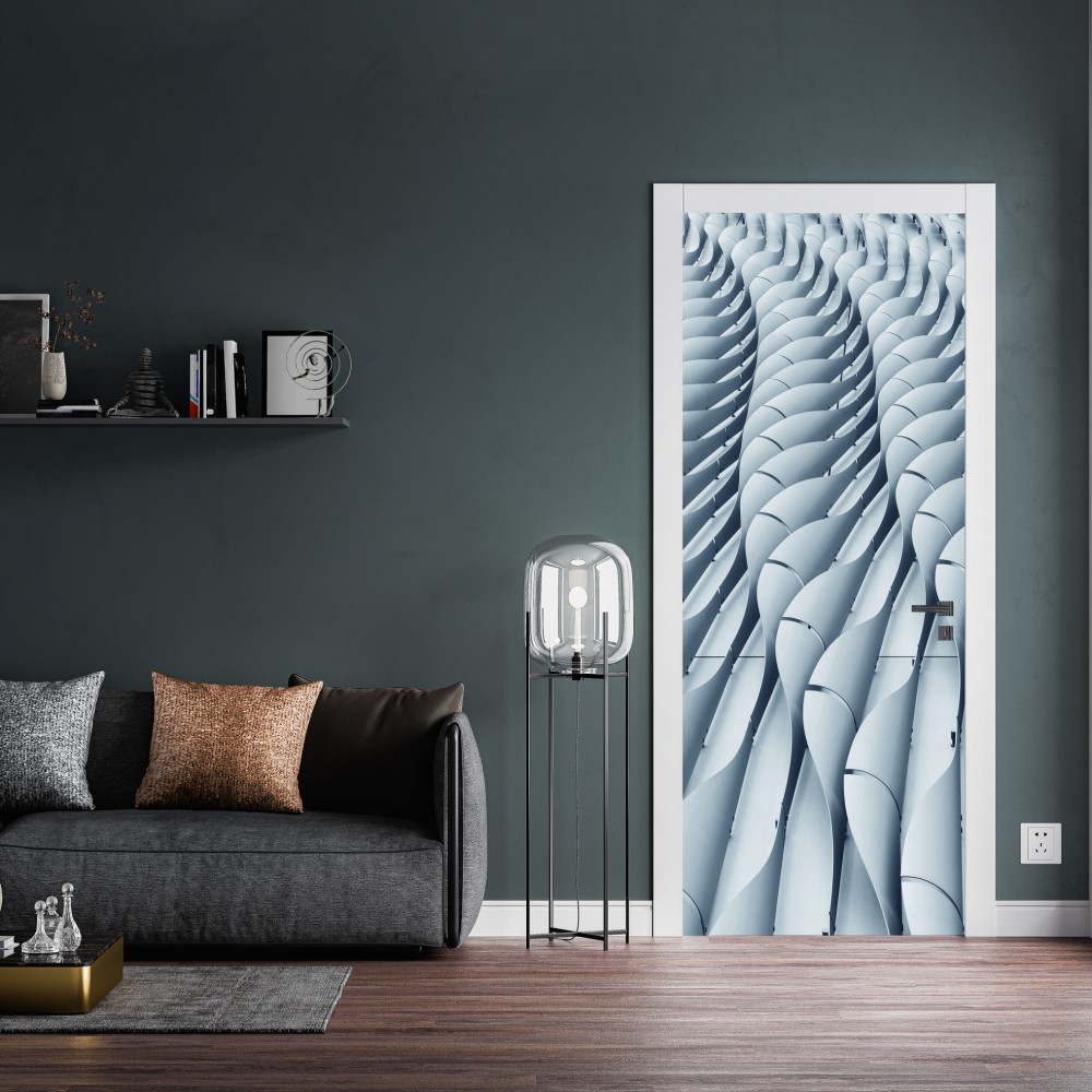 Naklejka na drzwi abstrakcyjny wzór fasady architektonicznej – Wallissimo® Naklejka na drzwi abstrakcyjny wzór fasady architektonicznej – Wallissimo®