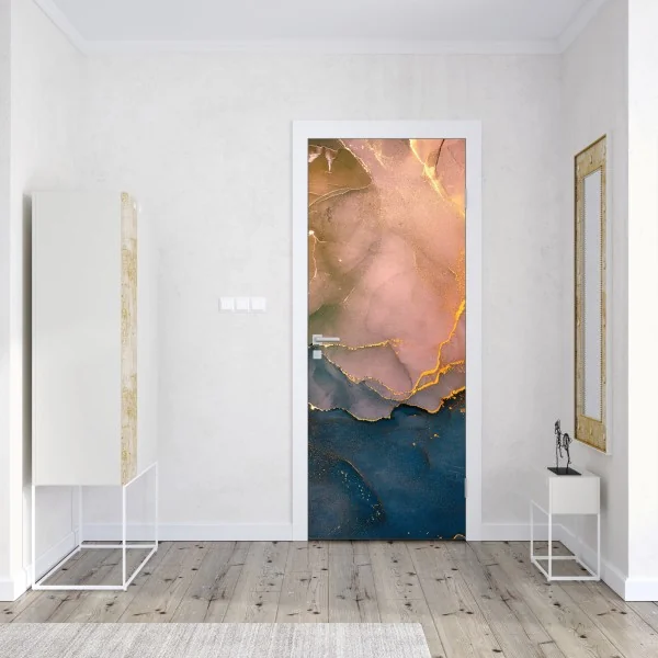 Naklejka na drzwi słoneczna żółta uliczka w Rethymno, Kreta – Wallissimo®