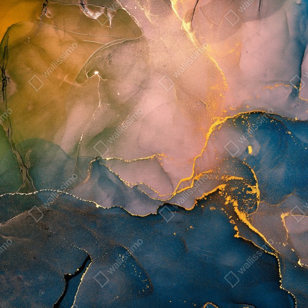 Naklejka na drzwi niebiesko-złoty abstrakcyjny marmur – Wallissimo® Naklejka na drzwi niebiesko-złoty abstrakcyjny marmur – Wallissimo®