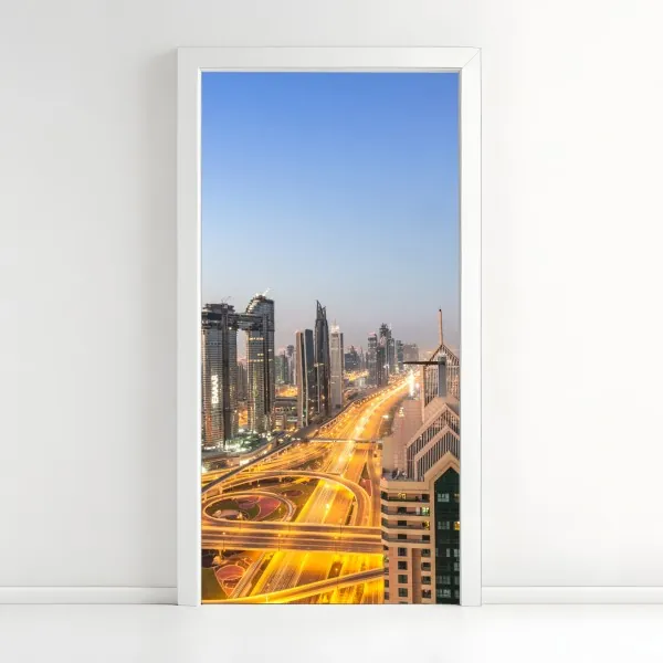 Naklejka na drzwi delikatne ziarno mniszka na czarnym tle – Wallissimo®