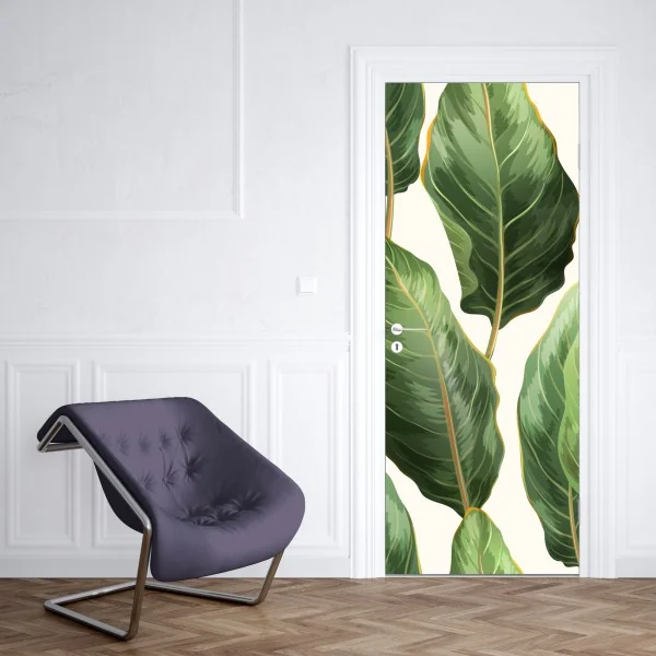 Naklejka na drzwi żywa różowa abstrakcja płynna – Wallissimo®