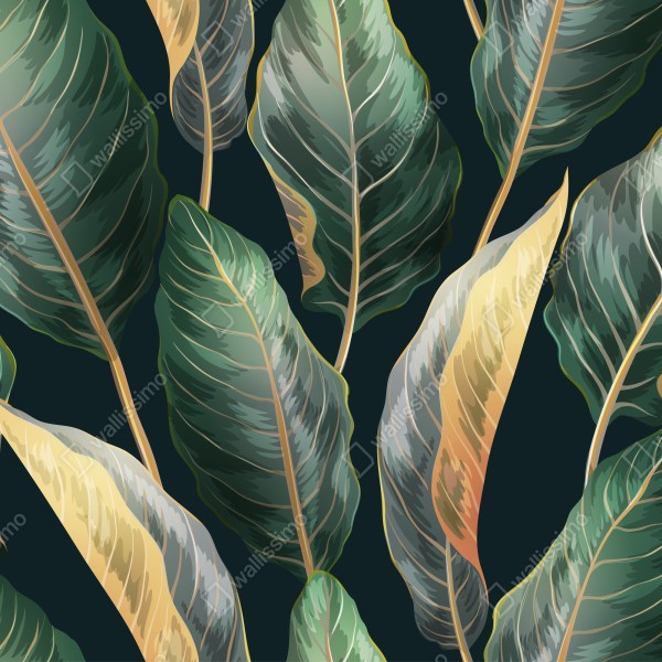 Naklejka na drzwi vintage tropikalny wzór z liśćmi – Wallissimo® Naklejka na drzwi vintage tropikalny wzór z liśćmi – Wallissimo®