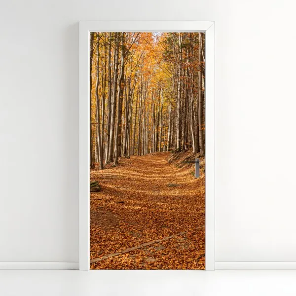 Naklejka na drzwi tropikalne palmy o zachodzie słońca – Wallissimo®