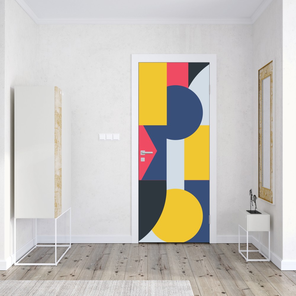 Naklejka na drzwi żywa geometryczna kompozycja – Wallissimo® Naklejka na drzwi żywa geometryczna kompozycja – Wallissimo®