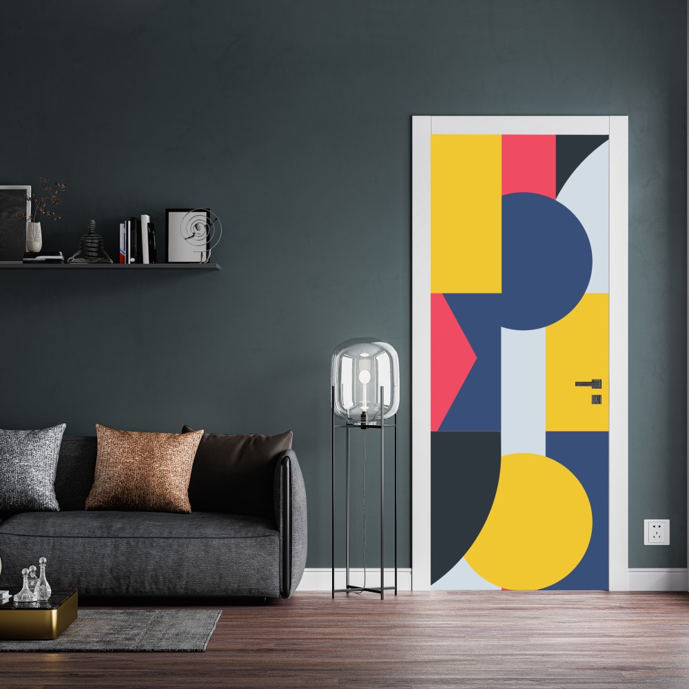 Naklejka na drzwi żywa geometryczna kompozycja – Wallissimo® Naklejka na drzwi żywa geometryczna kompozycja – Wallissimo®