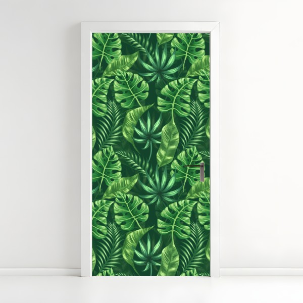 Naklejka na drzwi turkusowo-złota abstrakcyjna marmurkowa faktura – Wallissimo®