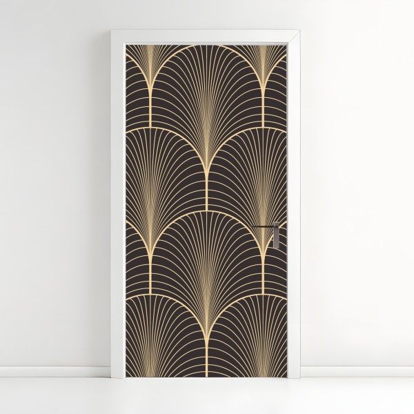 Naklejka na drzwi iryzujący różowy wzór piór – Wallissimo®