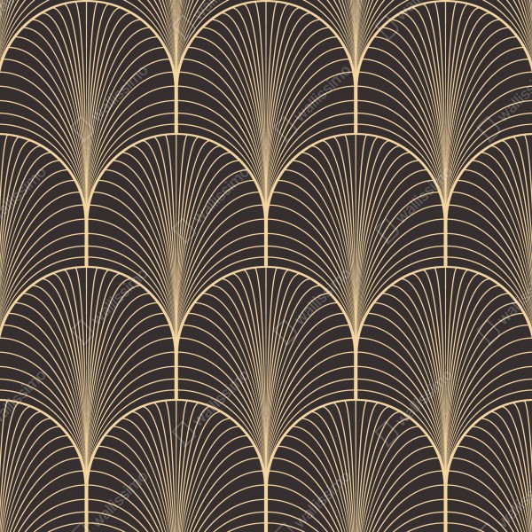 Naklejka na drzwi art deco złoty wzór wachlarza – Wallissimo® Naklejka na drzwi art deco złoty wzór wachlarza – Wallissimo®