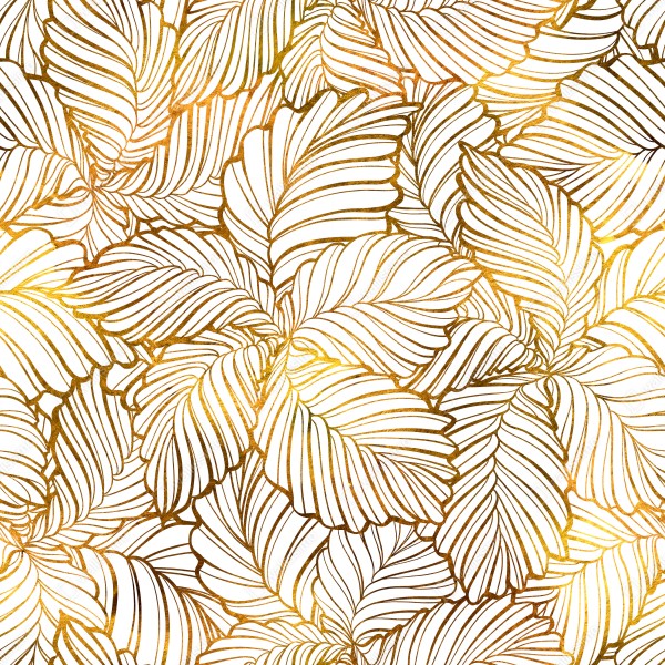 Naklejka na drzwi złote liście w stylu line art – Wallissimo® Naklejka na drzwi złote liście w stylu line art – Wallissimo®