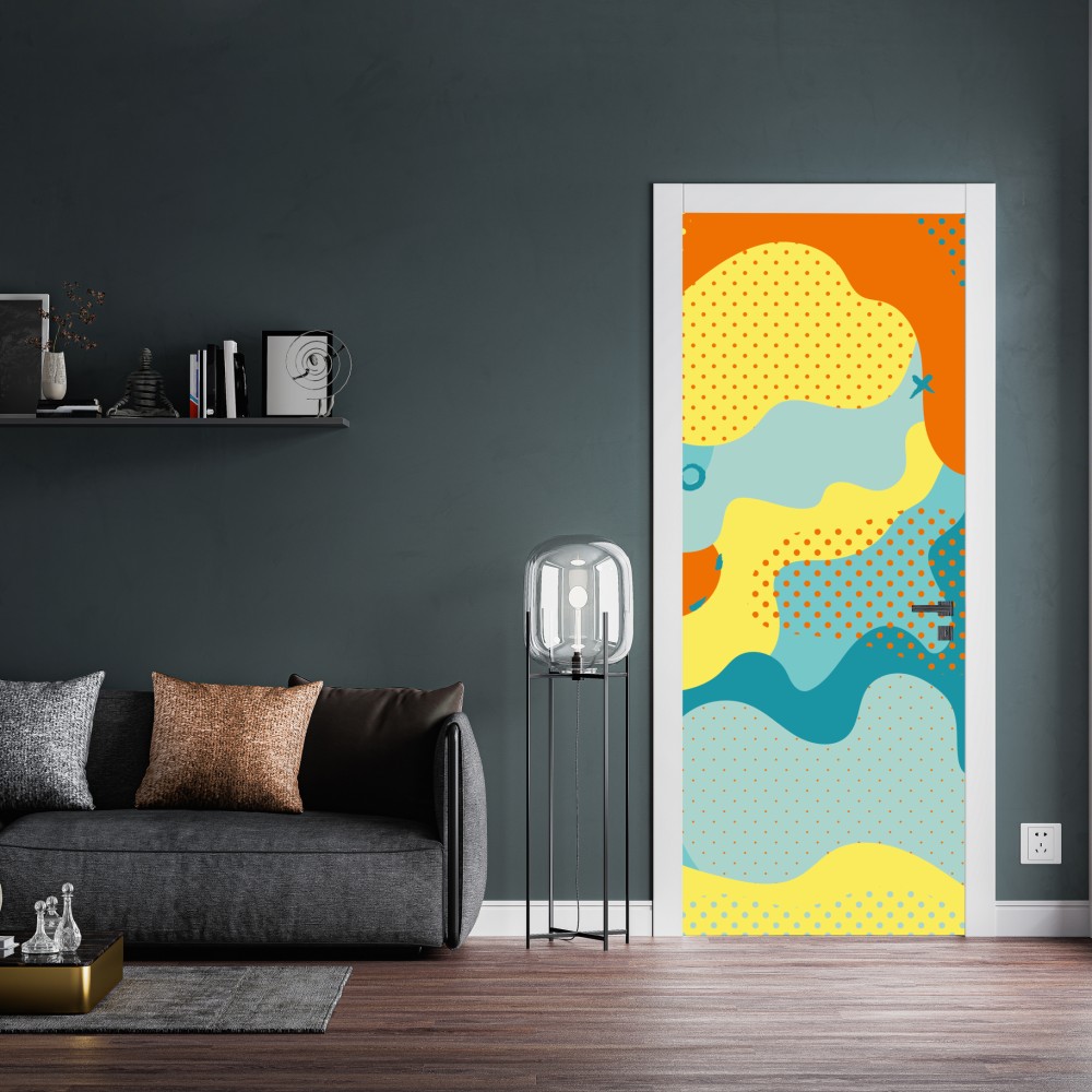 Naklejka na drzwi żywy abstrakcyjny motyw pop-art – Wallissimo® Naklejka na drzwi żywy abstrakcyjny motyw pop-art – Wallissimo®