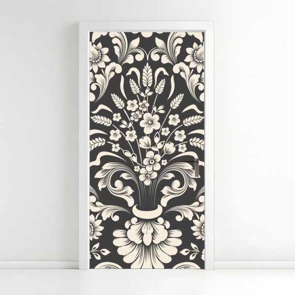 Naklejka na drzwi ciemna tekstura łupka – Wallissimo®