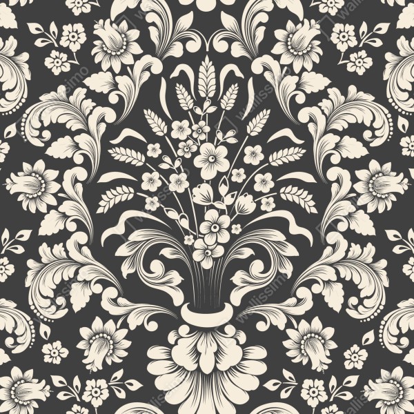 Naklejka na drzwi vintage kwiatowy wzór damask – Wallissimo® Naklejka na drzwi vintage kwiatowy wzór damask – Wallissimo®