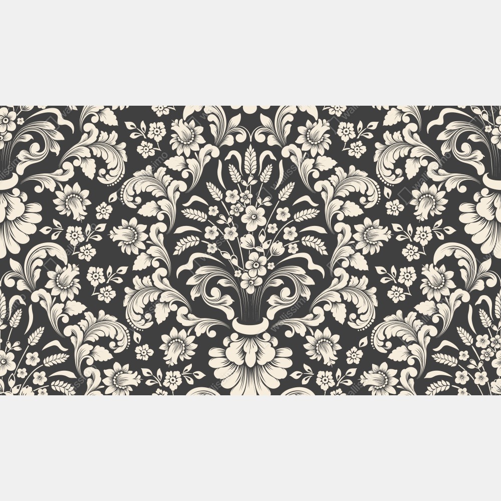 Naklejka na drzwi vintage kwiatowy wzór damask – Wallissimo® Naklejka na drzwi vintage kwiatowy wzór damask – Wallissimo®