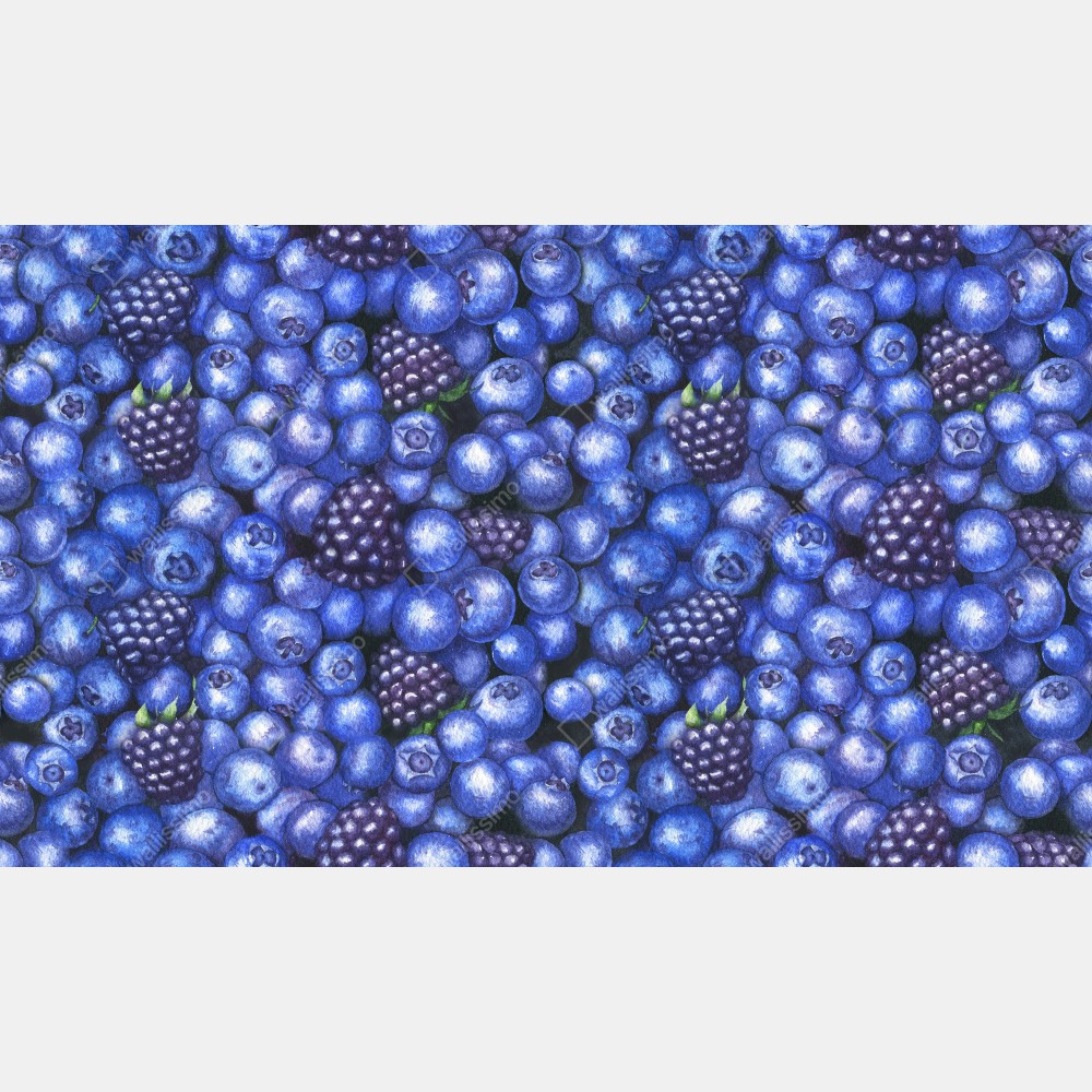 Naklejka na drzwi wzór akwarelowy z borówkami i jeżynami – Wallissimo® Naklejka na drzwi wzór akwarelowy z borówkami i jeżynami – Wallissimo®