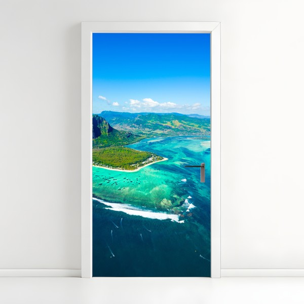 Naklejka na drzwi złoty zachód słońca nad wydmami pustyni – Wallissimo®