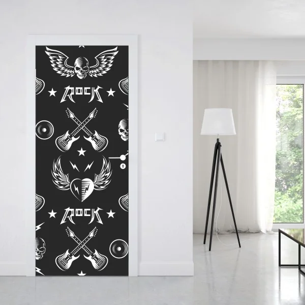 Naklejka na drzwi żywa różowa abstrakcja płynna – Wallissimo®