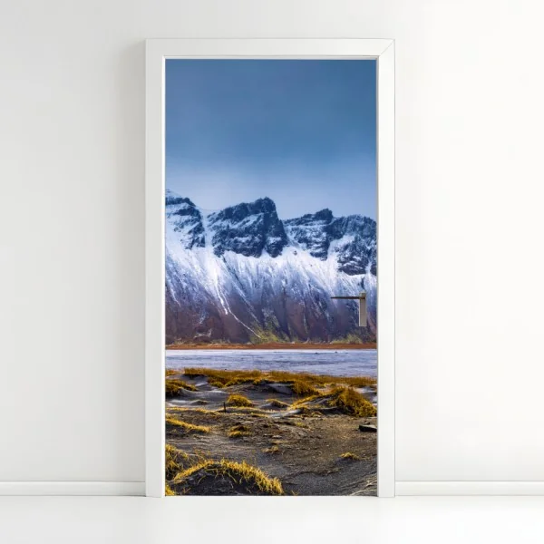 Naklejka na drzwi złote geometryczne fasety – Wallissimo®