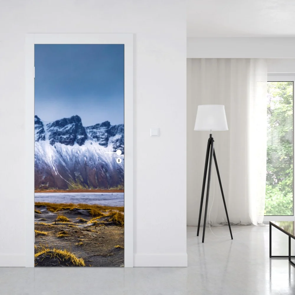 Naklejka na drzwi panorama Vestrahorn na Stokksnes – Wallissimo® Naklejka na drzwi panorama Vestrahorn na Stokksnes – Wallissimo®