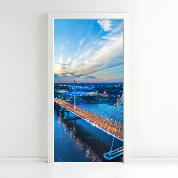 Naklejka na drzwi Flatiron, Nowy Jork — architektura w monochromie – Wallissimo®