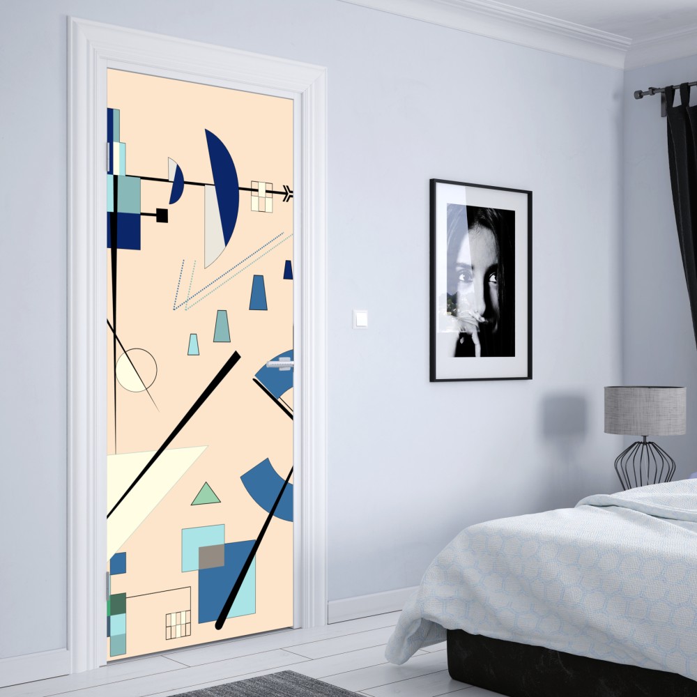Naklejka na drzwi geometryczna kompozycja w pastelach – Wallissimo® Naklejka na drzwi geometryczna kompozycja w pastelach – Wallissimo®