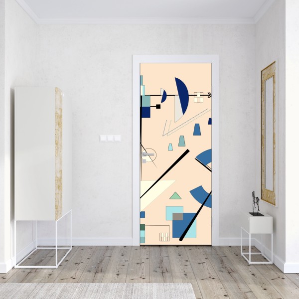 Naklejka na drzwi geometryczna kompozycja w pastelach – Wallissimo® Naklejka na drzwi geometryczna kompozycja w pastelach – Wallissimo®