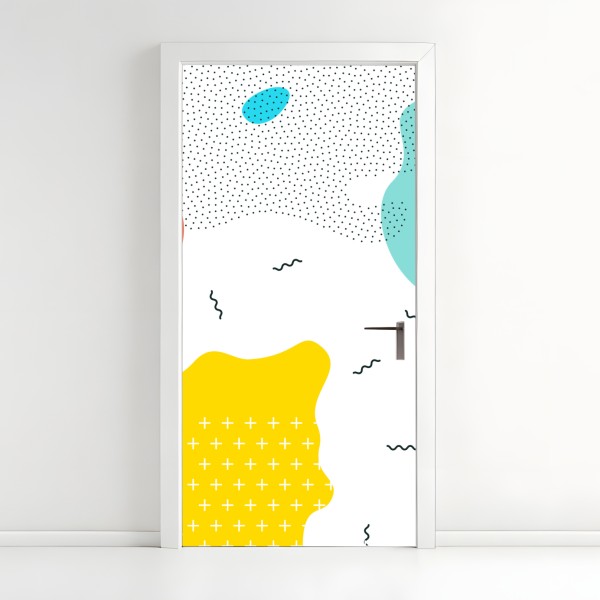 Naklejka na drzwi gwiaździsta Droga Mleczna nad lasem – Wallissimo®