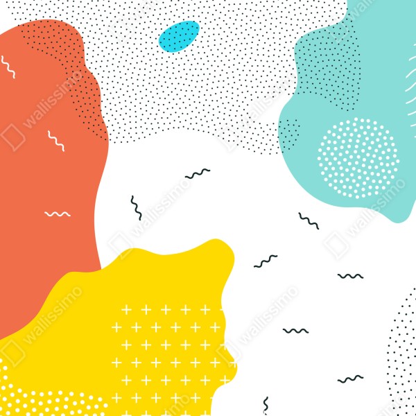 Naklejka na drzwi zabawne abstrakcyjne kształty w żywych kolorach – Wallissimo® Naklejka na drzwi zabawne abstrakcyjne kształty w żywych kolorach – Wallissimo®