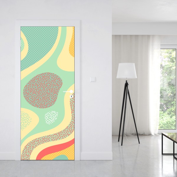 Naklejka na drzwi vintage wzór botaniczny z piwoniami – Wallissimo®