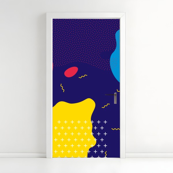 Naklejka na drzwi słoneczna uliczka nad morzem z widokiem na zatokę – Wallissimo®