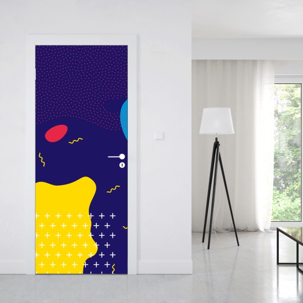 Naklejka na drzwi słoneczna uliczka nad morzem z widokiem na zatokę – Wallissimo®