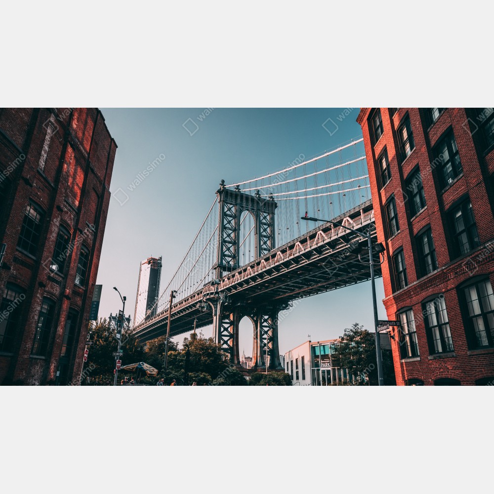 Naklejka na drzwi Manhattan most w miejskiej perspektywie – Wallissimo® Naklejka na drzwi Manhattan most w miejskiej perspektywie – Wallissimo®