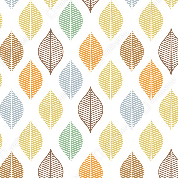 Naklejka na drzwi pastelowy wzór liści na ścianę – Wallissimo® Naklejka na drzwi pastelowy wzór liści na ścianę – Wallissimo®