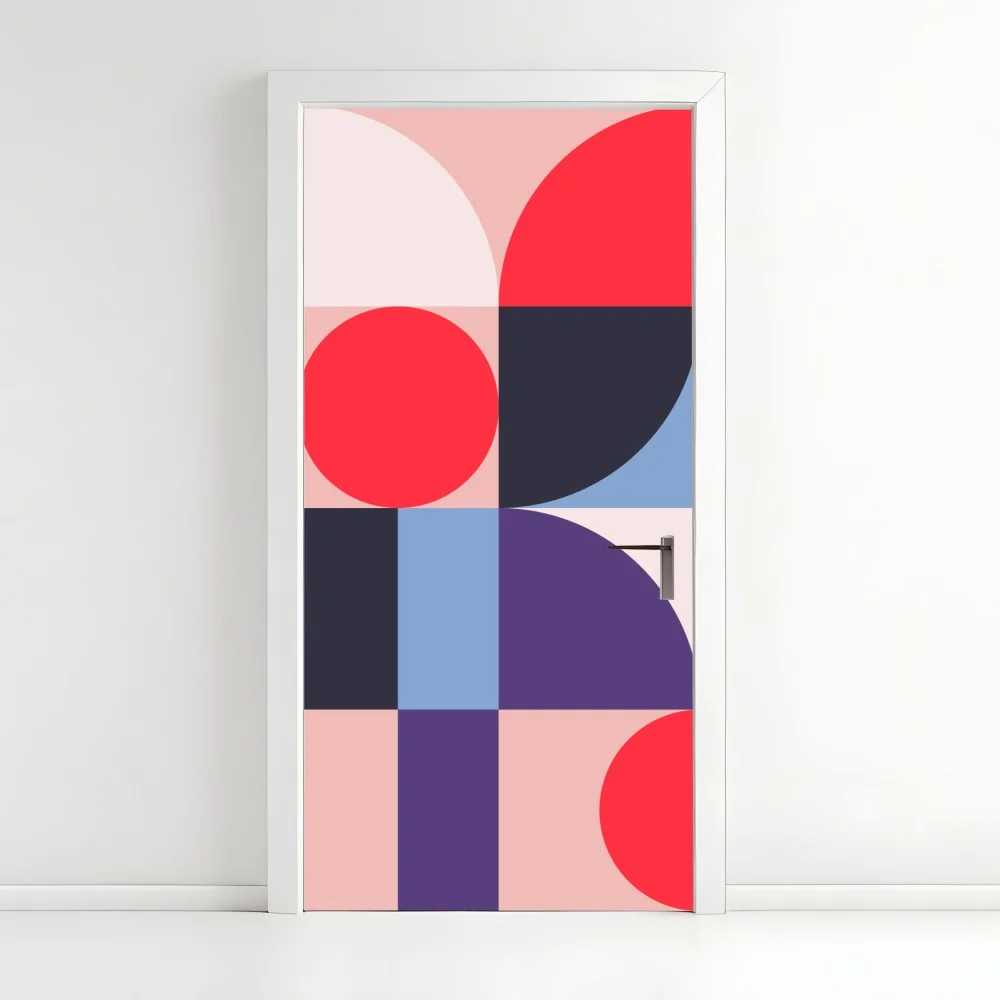Naklejka na drzwi geometryczna pastelowa kompozycja – Wallissimo® Naklejka na drzwi geometryczna pastelowa kompozycja – Wallissimo®