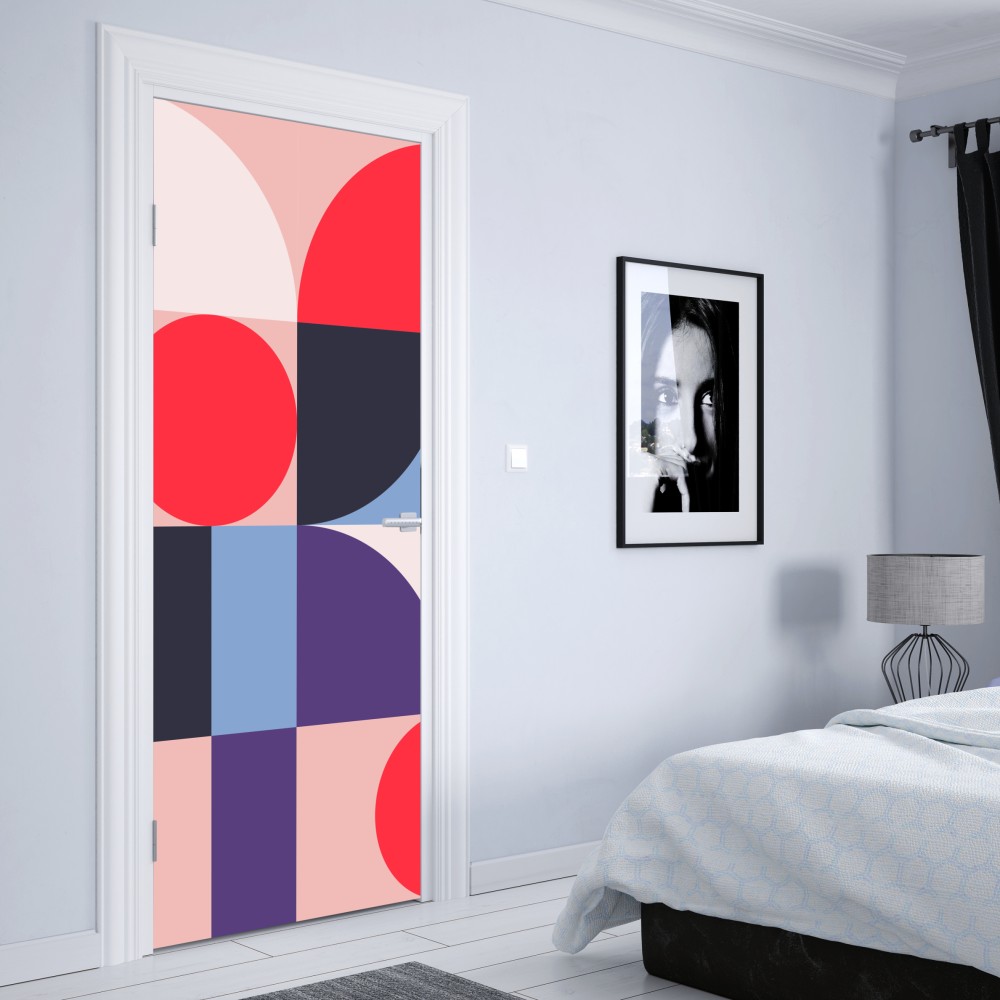 Naklejka na drzwi geometryczna pastelowa kompozycja – Wallissimo® Naklejka na drzwi geometryczna pastelowa kompozycja – Wallissimo®