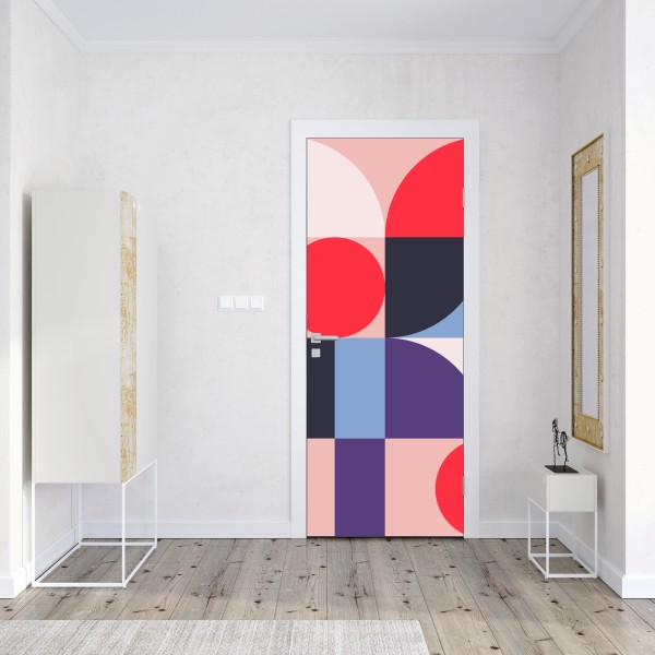 Naklejka na drzwi geometryczna pastelowa kompozycja – Wallissimo® Naklejka na drzwi geometryczna pastelowa kompozycja – Wallissimo®