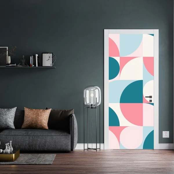 Naklejka na drzwi most Manhattan w kadrze brukowanej ulicy – Wallissimo®