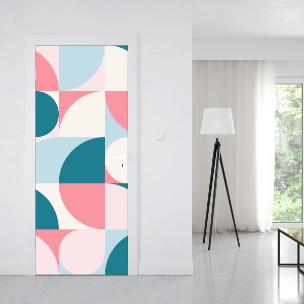 Naklejka na drzwi pastelowa geometryczna mozaika – Wallissimo® Naklejka na drzwi pastelowa geometryczna mozaika – Wallissimo®