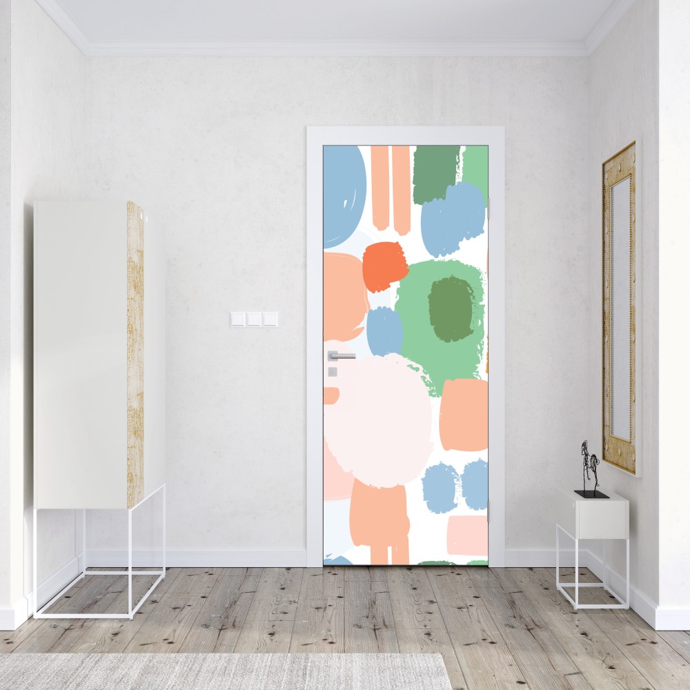 Naklejka na drzwi pastelowy wzór pociągnięć pędzla – Wallissimo® Naklejka na drzwi pastelowy wzór pociągnięć pędzla – Wallissimo®