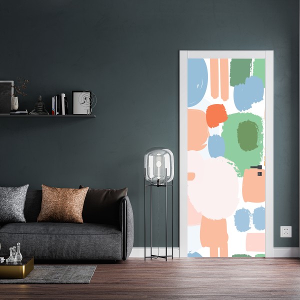 Naklejka na drzwi pastelowy wzór pociągnięć pędzla – Wallissimo® Naklejka na drzwi pastelowy wzór pociągnięć pędzla – Wallissimo®