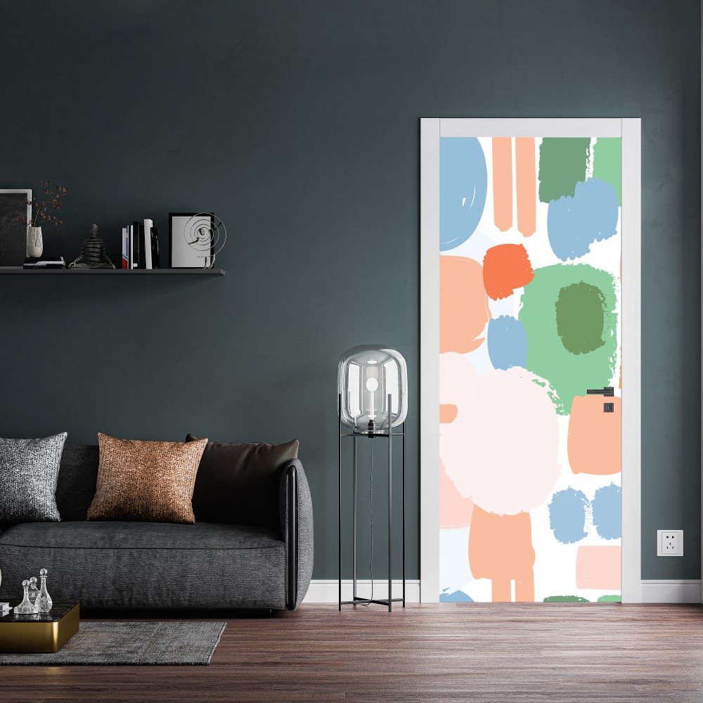 Naklejka na drzwi pastelowy wzór pociągnięć pędzla – Wallissimo® Naklejka na drzwi pastelowy wzór pociągnięć pędzla – Wallissimo®