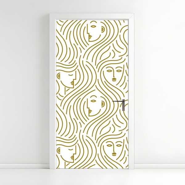 Naklejka na drzwi most Manhattan w kadrze brukowanej ulicy – Wallissimo®