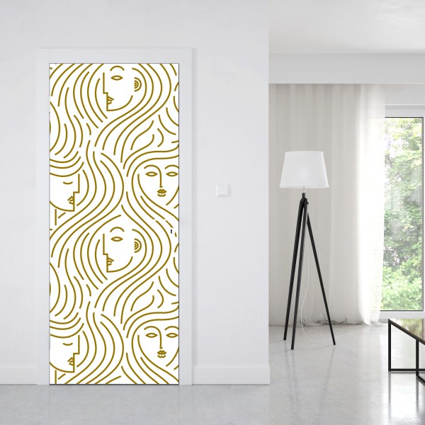 Naklejka na drzwi most Manhattan w kadrze brukowanej ulicy – Wallissimo®