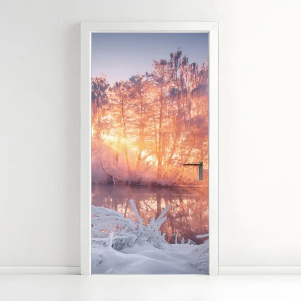 Naklejka na drzwi słoneczna kwiatowa alejka w Umbrii – Wallissimo®