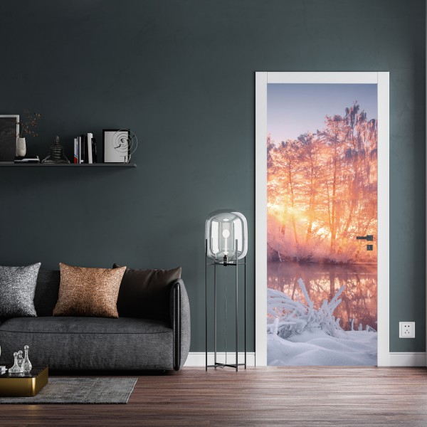 Naklejka na drzwi słoneczna kwiatowa alejka w Umbrii – Wallissimo®