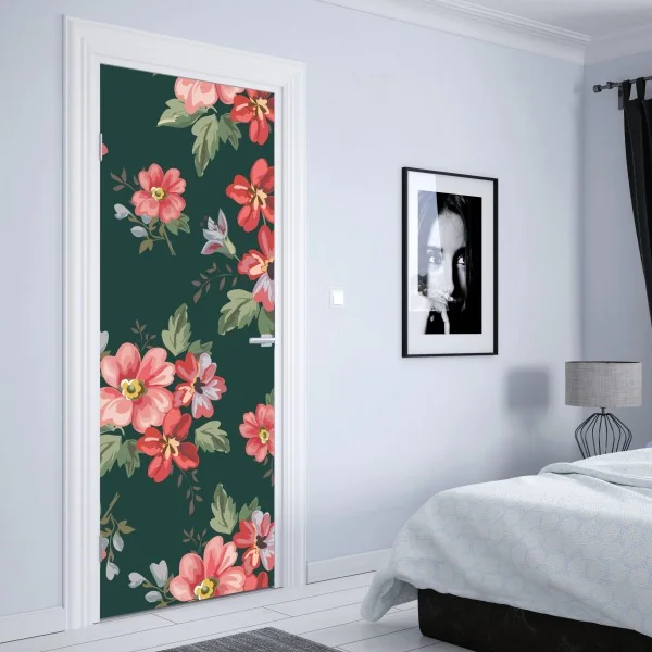 Naklejka na drzwi monochromatyczny przepływ komórek – Wallissimo®